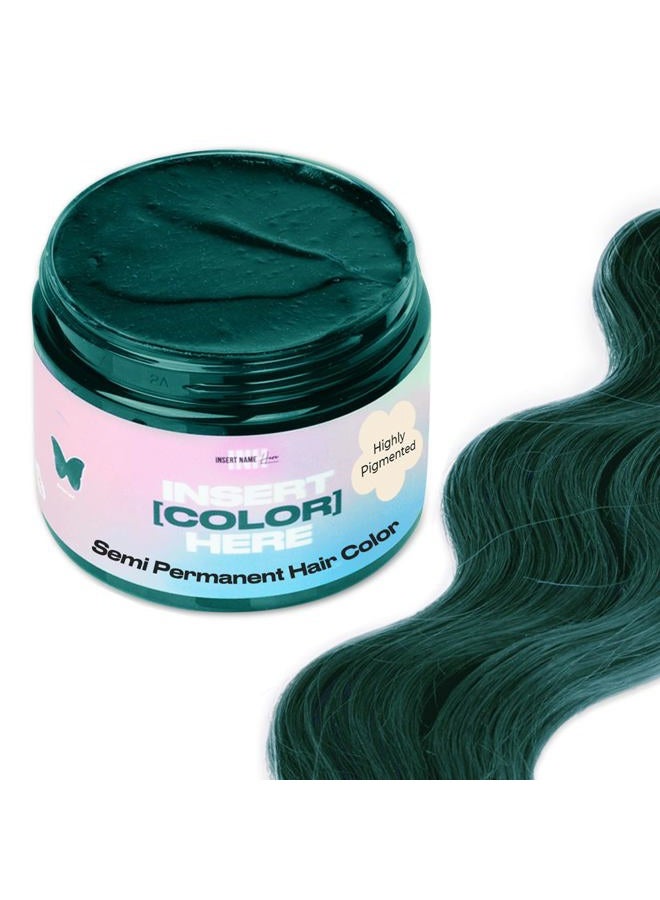 INH Semi Permanent Hair Color Emerald, Color Depositing Conditioner, Temporary Hair Dye, Tint Conditioning Hair Mask, Safe, Green Hair Dye - 6oz - Image 1